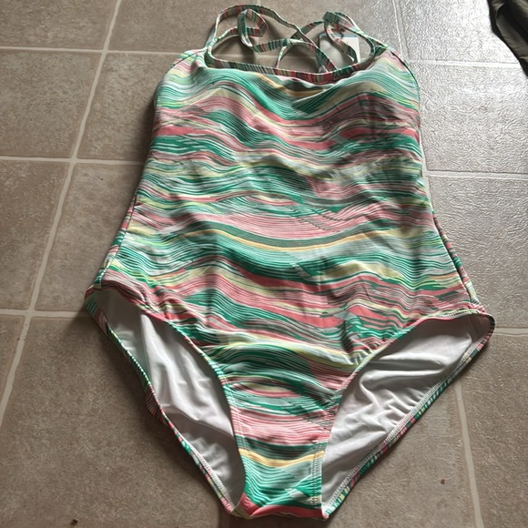 Carve Designs Pink and Green One Piece Swimsuit - Picture 6 of 7